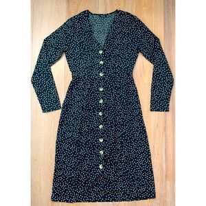 Boohoo (ASOS) Polkadot Button Front Midi Dress